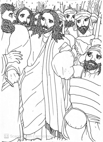 When Jesus Was Arrested His Disciple Simon Peter Tried To Defend Him Coloring Page